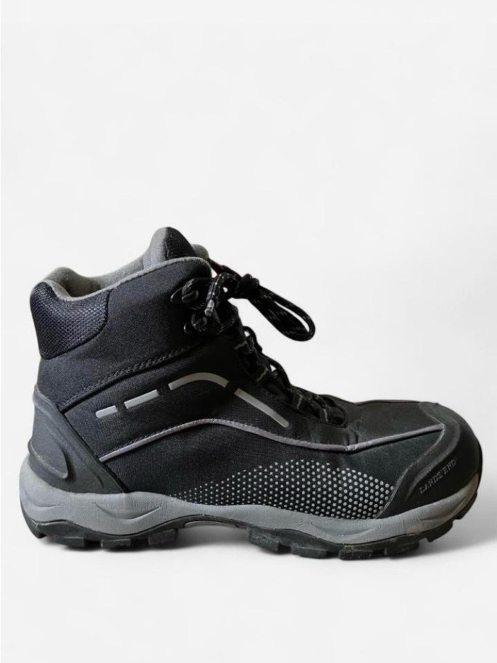 Land’s End Black High Top Hiking Boots Cushioned Ankle Support Women’s Size 8.5